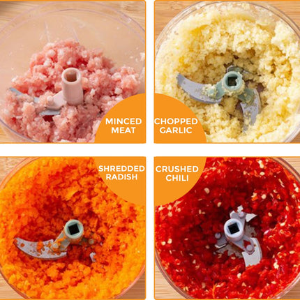 PULL Cord Pulling Food Chopper Manual Vegetable Slicer Hand Blender UK 900Ml