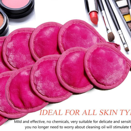 Reusable Makeup Remover Pads Microfiber Face Cloths with Mesh Bag Cleansing Facial Cloths with Laundry Bag for Face, Eye, Lips - Reusable Wipes 5 X 5 Inch 12 Pack Pink