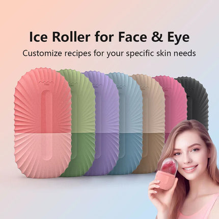 Ice Cube Silicone Massager-Face Ice Roller Mold-Reusable Facial Care Beauty Tool