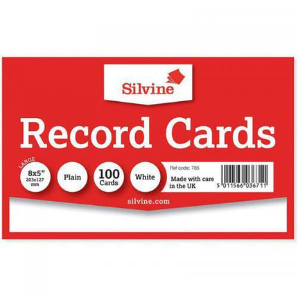 Large Revision Index Cards Silvine Flash Record Card Plain Ruled Colours X 100