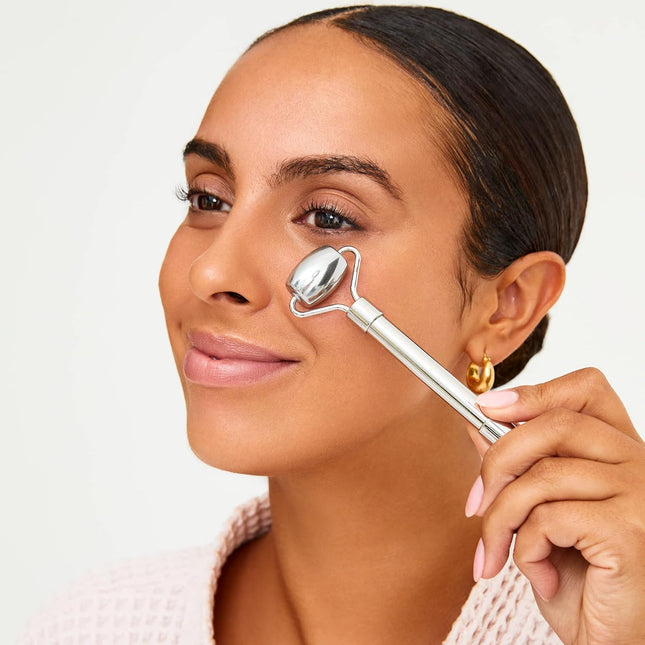 Liquid Gym Facial Roller, Stainless Steel Face Roller Massager for Puffy Eyes and Dark Circles, Face Sculpting Tool