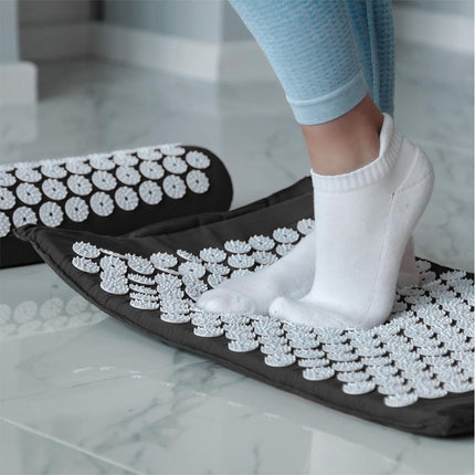 Acupressure Mat with Pillow & Ball Acupuncture Pin Massage Set Neck Pain Relief