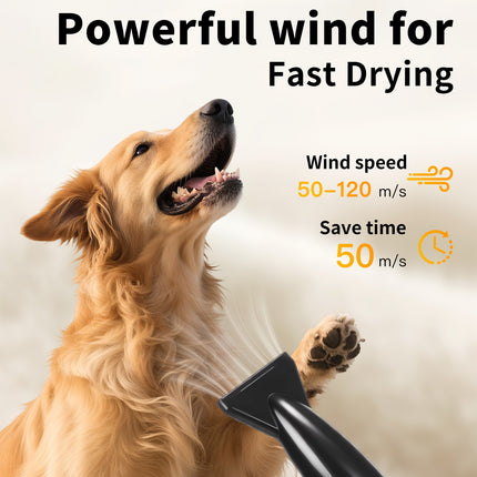 2800W Dog Hair Dryer Pet Grooming Blaster Blower Dryer 5 Nozzles Blaster Xhksece