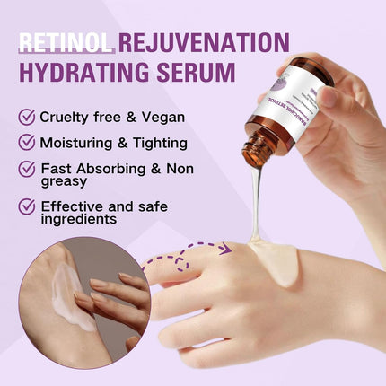 2PCS Bakuchiol Retinol Rejuvenation Serum - Bakuchiol Plumping Serum for Face anti Aging, Retinol Serums for Skin Brightening, for Fine Lines and Wrinkles, Improves Strength and Elasticity