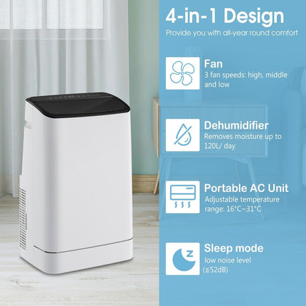 18000 BTU 4-In-1 Portable Air Conditioner with Remote Control