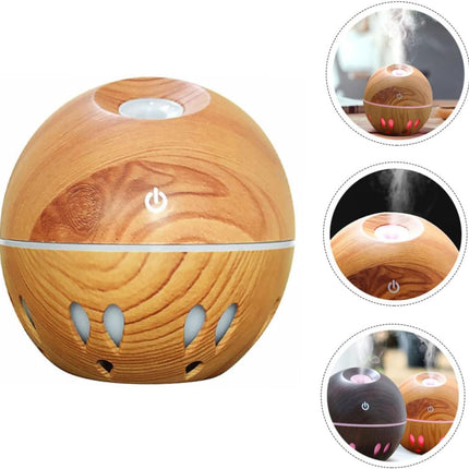 Mini Usb Humidifier Hollow Out Wooden Diffuser Mist Humidifier Quiet Aromatherapy Function for Office and Home Use