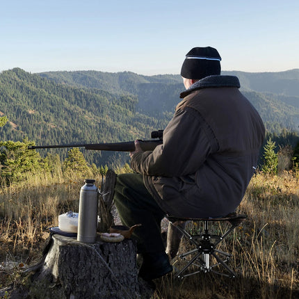 Folding Swivel Camping Hunting Stools with Anti-Sink Feet and Carry Bag