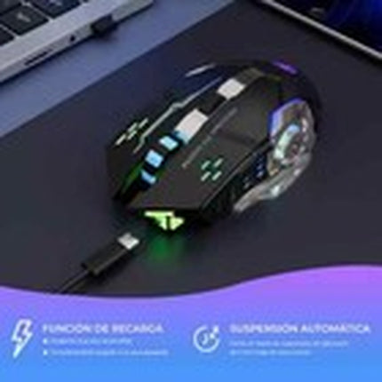 Rechargeable Wireless Mouse RGB LED USB Gaming Mice Laptop PC Mac UK