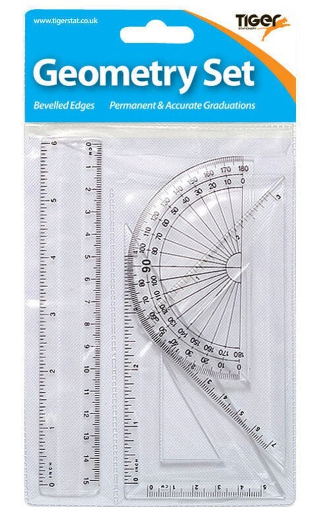 Maths Geometry Set X 4 School Office Measurement Protractor Set Square Ruler