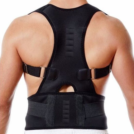 NEOPRENE MAGNETIC POSTURE CORRECTOR BAD BACK LUMBAR SHOULDER SUPPORT BELT BRACE