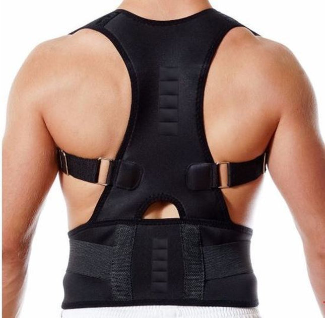 NEOPRENE MAGNETIC POSTURE CORRECTOR BAD BACK LUMBAR SHOULDER SUPPORT BELT BRACE