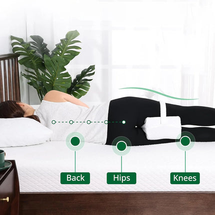 Knee Pillow for Side Sleepers with Straps, Soft Memory Foam Leg & Knee Pillow, Memory Foam Leg Pillow for Side Sleepers