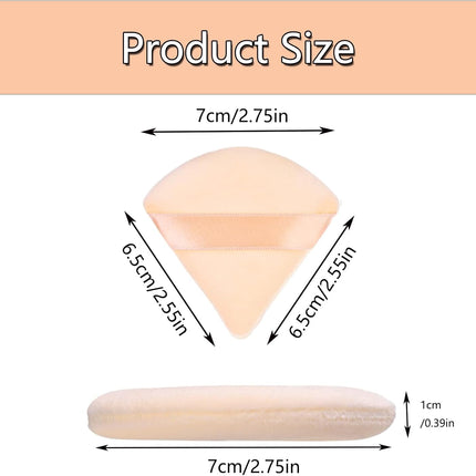 30 Triangle Powder Puffs, Reusable with Strap, Wet Dry Dual-Use Face Make up Cosmetics Cleansing Beauty