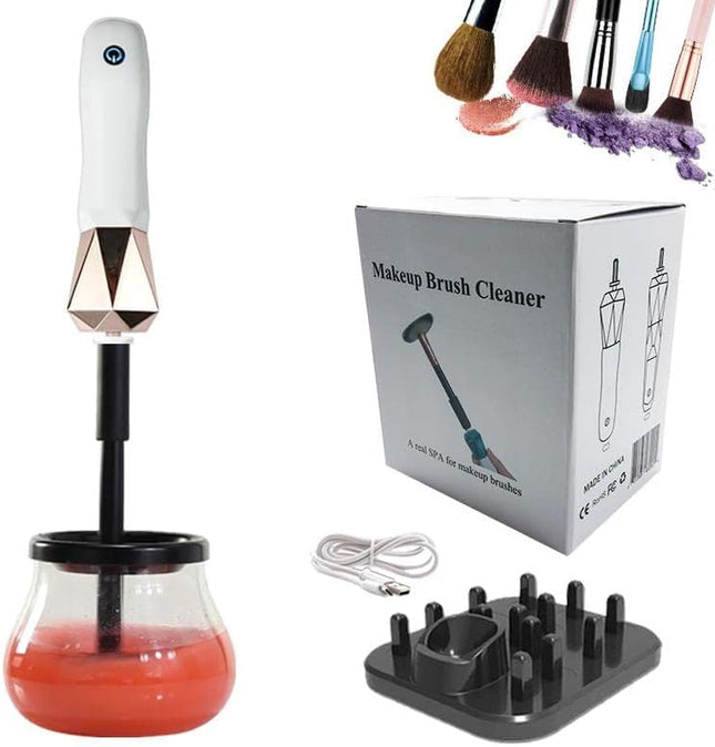 Electric Makeup Brush Cleaner & Dryer Machine – USB Rechargeable, Fast-Drying Spin Cleaner for All Cosmetic Brushes – Deep Clean & Dry in Seconds