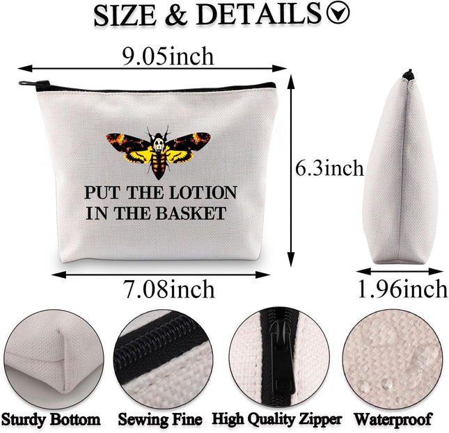 Silence Lambs Horror Movie Inspired Gift Put the Lotion in the Basket Hannibal Lecter Fan Gift Makeup Bag (The Basket Bagu)