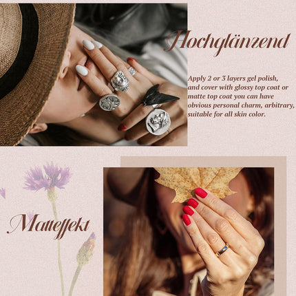 15 Colour Gel Nail Polish Set with 36W UV Nail Lamp - Starter Kit for Gel Nail Art - Pink, Red, Brown