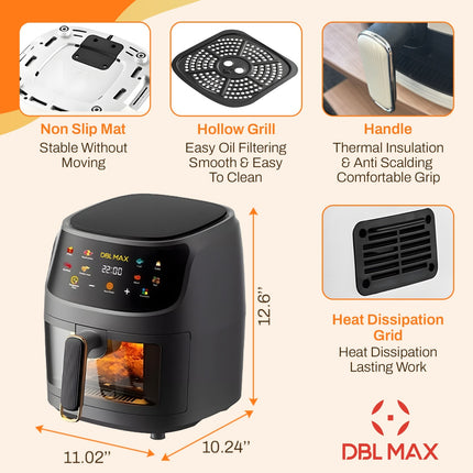 5L Air Fryer Transparent New Large Capacity Touch Screen Multifunction Mini Oven