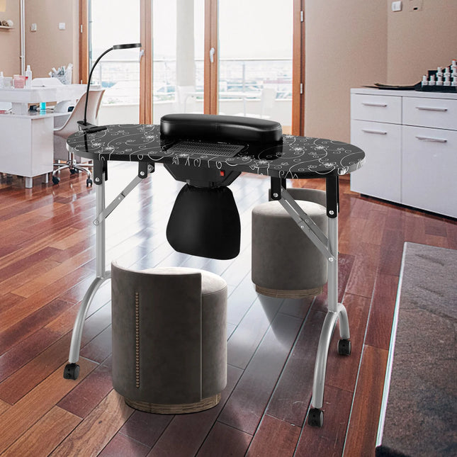 Folding Manicure Nail Table with Electric Dust Collector