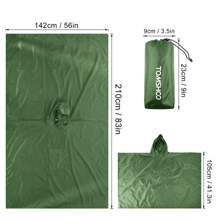 Foldable Waterproof Poncho Reusable Plastic Adult Camping Festival Rain Coat New