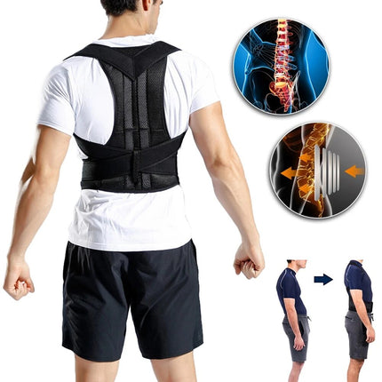 Adjustable Posture Corrector Back Brace Men Women Lumbar Shoulder Support Belt