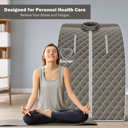 3L Portable Steam Sauna with 9-Level Temperature and Folding Chair