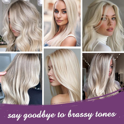 Purple Hair Mask 500Ml Neutralizes Yellow Tones Deep Nourish Brighten Hair for Light Blonde, Platinum, White or Grey Hair