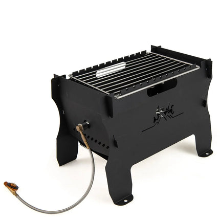 2-In-1 Camping Grill with Stainless Steel Grate and Carrying Bag