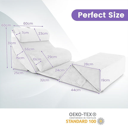 7 PCS Adjustable Support Pillow Set Bed Wedge Pillows Triangle Sit-Up Pillow