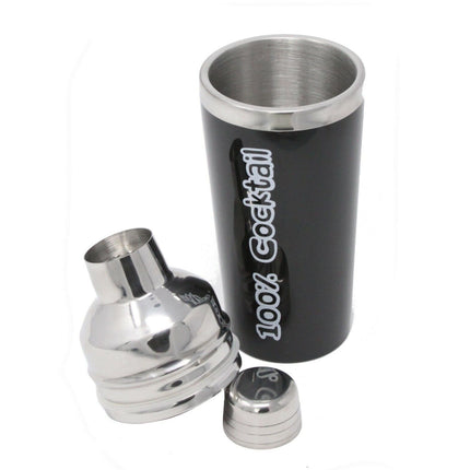 Cocktail Shaker Stainless Steel 3 Piece Built in Strainer Cap Drinks Mixer 450Ml