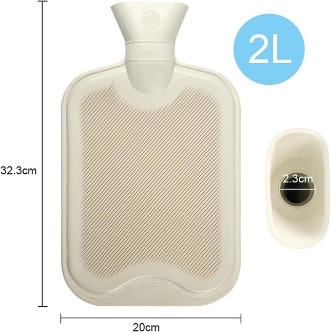 Vicloon 2L Hot Water Bottle with Soft Fluff Cover | Leak Proof Rubber Bag