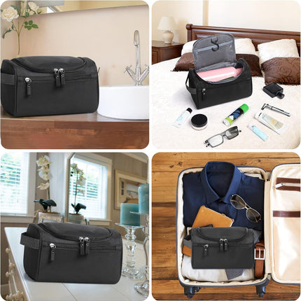 Toiletry Bag,  Hanging Wash Bag Travel Toiletry Bag Waterproof Bathroom Bag for Men and Women Travel Toiletry Makeup Organizer (Black)