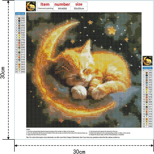 DOMROM Diamond Art Painting Kits for Adults, Cat Diamond Painting Kits Full DIY