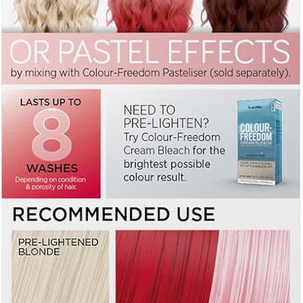 Colour-Freedom Crimson Red Ultra Vibrant or Soft Pastel Semi-Permanent Colour Mask – with Shine Booster Complex (Pack of 2)