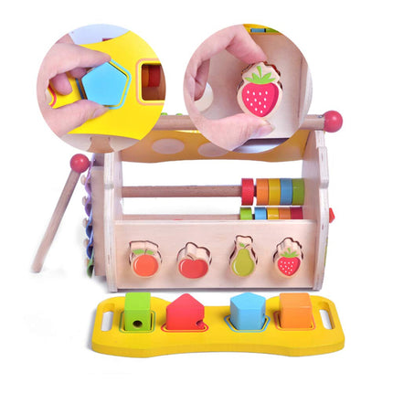 Wooden Musical House Shape Sorter Activity Box Toy Interactive Educational Play
