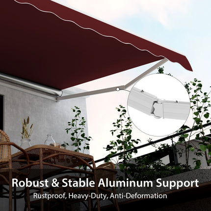 3.6 X 3 M Patio Retractable Awning with Manual Crank Handle