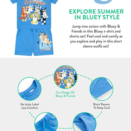 Outfit | Bingo Boys Shorts and and T Shirt | Boys' Outfits & Clothing Sets | Soft Cotton Boys Summer Clothes | Ages 18 Months to 8 Years