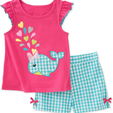 Toddler Girls Summer Outfit Cotton Top and Shorts Clothing Set