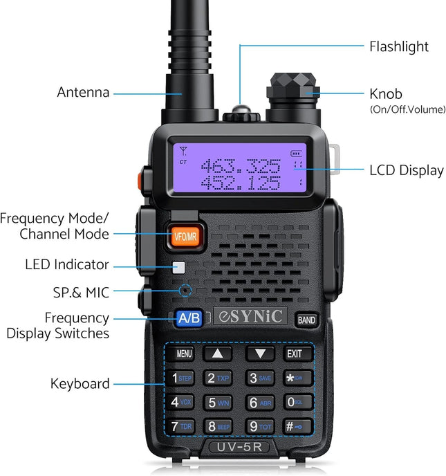 Handheld Police Radio Scanner Fire Transceiver Portable Antenna Walkie Talkie UK