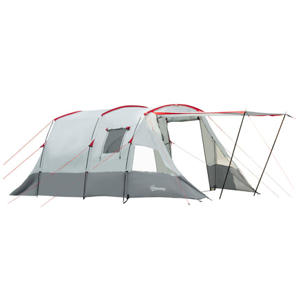 6-8 Person Tunnel Tent, Two-Room Camping Tent with Carry Bag