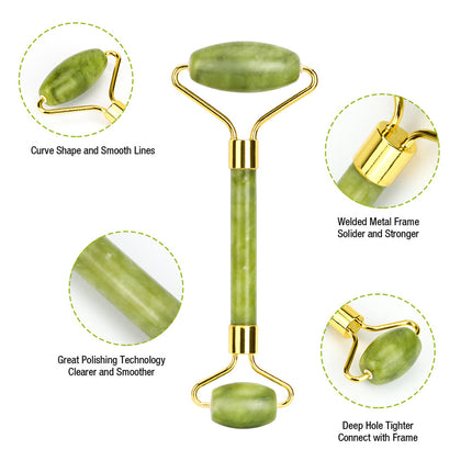 Gua Sha and Face Roller Set Jade Facial Beauty Body Eye Neck anti Ageing Tools