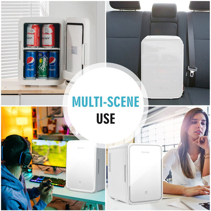 10 L Portable AC/DC Beauty Fridge with LED Mirror