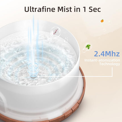 500Ml Essential Oil Diffuser, 5 in 1 Ultrasonic Aroma Scented Oil Diffuser Vaporizer Humidifier, Ｑuiet Diffuser with Timer Settings, Waterless Auto-Off & 7 LED Light Colours