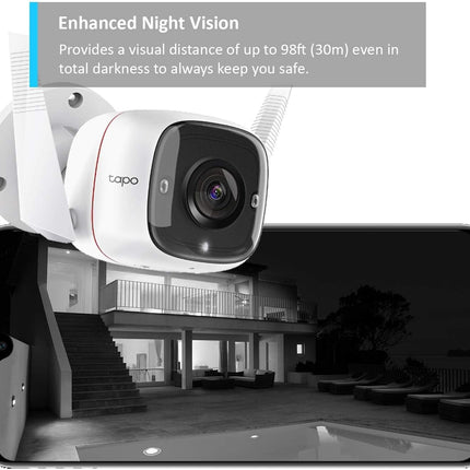 Tapo C310 2K 3MP Wireless & Wired Security Camera Outdoor, Motion Detection, IP6