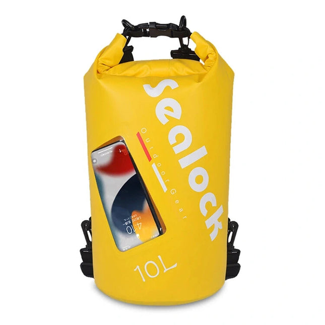 Waterproof Dry Bag - Heavy Duty PVC - Floating Roll Top Beach Bag - 10L or 15L