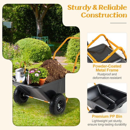 Heavy-Duty Garden Utility Cart with Pneumatic Tires