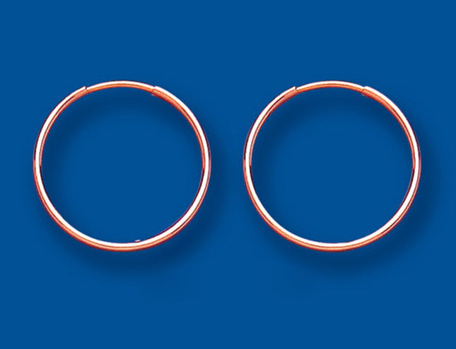 Rose Gold Hoop Earrings Medium Weight Hoops Red Gold Hoop 18Mm