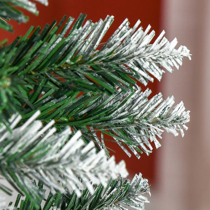 HOMCOM 5' Snow Artificial Christmas Tree Holiday Home Décor with Pine Cones