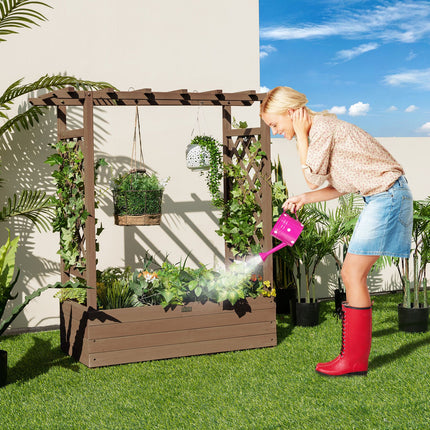 Raised Garden Bed with Arch Trellis