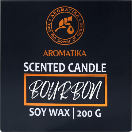Scented Candle Bourbon 200G - Soy Wax Candle - Home Scented Candle - Aromatherapy Candle - Rich and Intense Scent - Air Freshener - Glass Candle Gift - Gift for Men