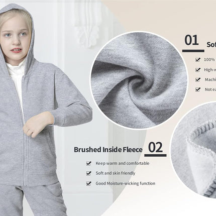 Girls Boys Zip up Hoodie Soft Fleece Sweatshirt Kids Hoodies for Toddler Zipper Hoodie Jacket (Age 3-12 Years)